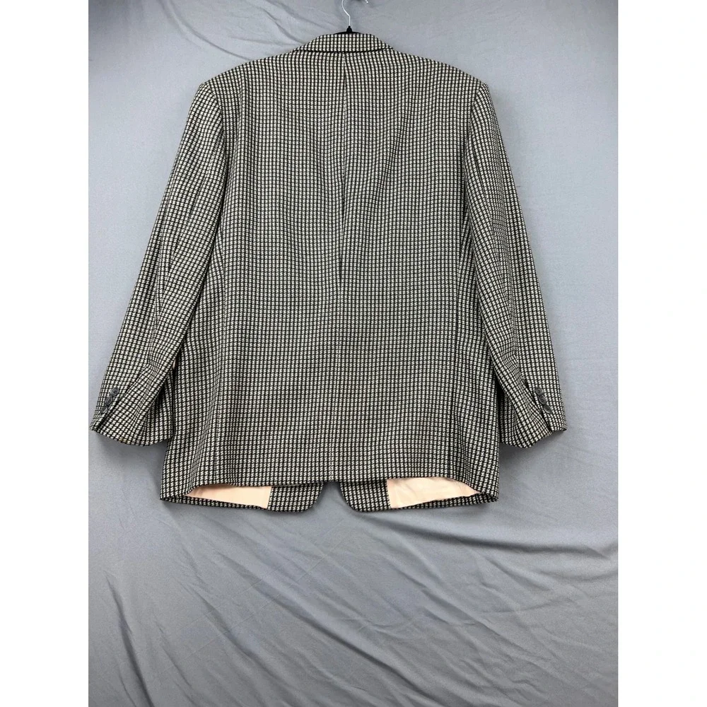 Citta Uomo Blazer Men 42 Black White Good Virgin Wool Houndstooth Sport Coat